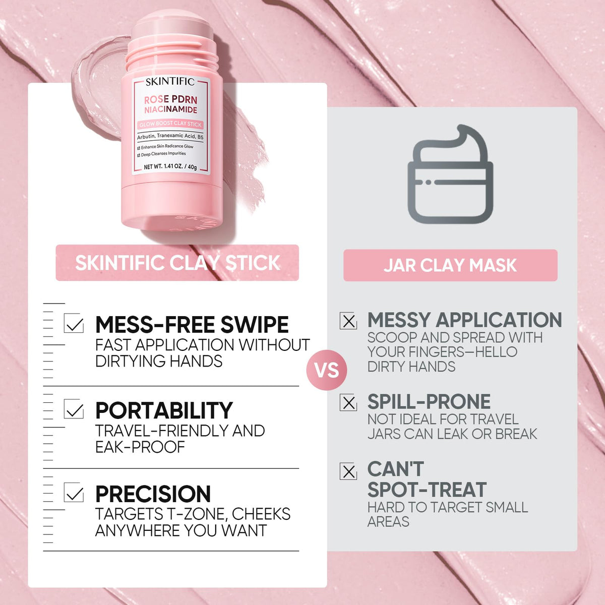SKINTIFIC stick on bathroom shelf depicting easy morning routine