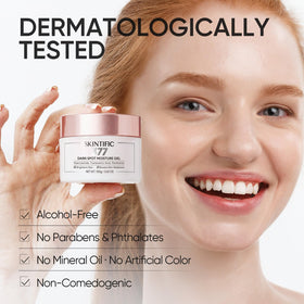 SKINTIFIC beside ruler showing 3.52 oz scale and travel-friendly benefit