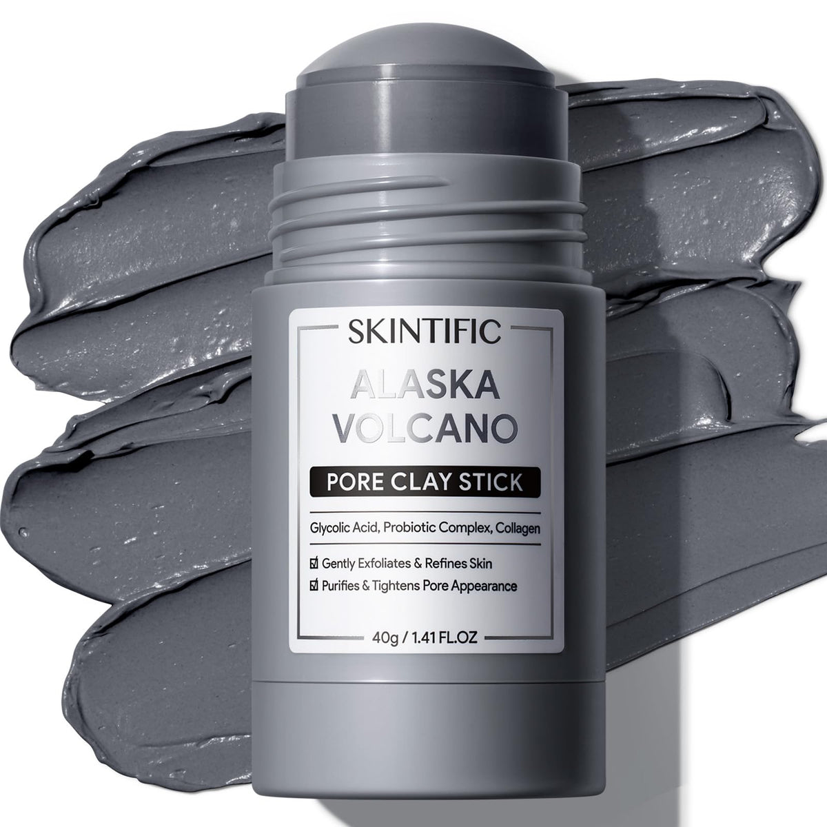 SKINTIFIC front packaging showing clean stick and benefits