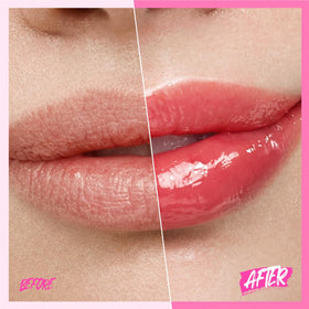 SKINTIFIC swatches on skin showing sheer cherry-red tint and brightening benefit