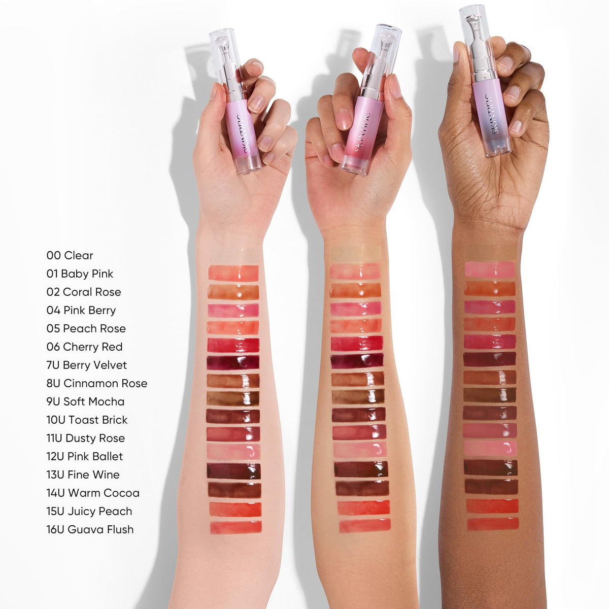 SKINTIFIC closeup of tinted lips highlighting smooth, hydrated finish benefit