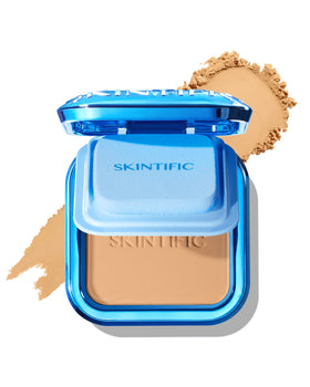 SKINTIFIC compact front view showing sleek packaging and travel-ready design