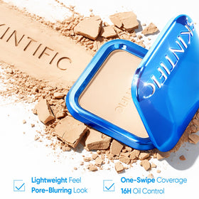 SKINTIFIC swatch of 04 Beige on arm showing full coverage and natural tone