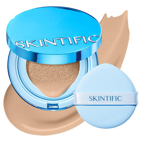 SKINTIFIC front packaging showing compact and branding for a clean matte finish