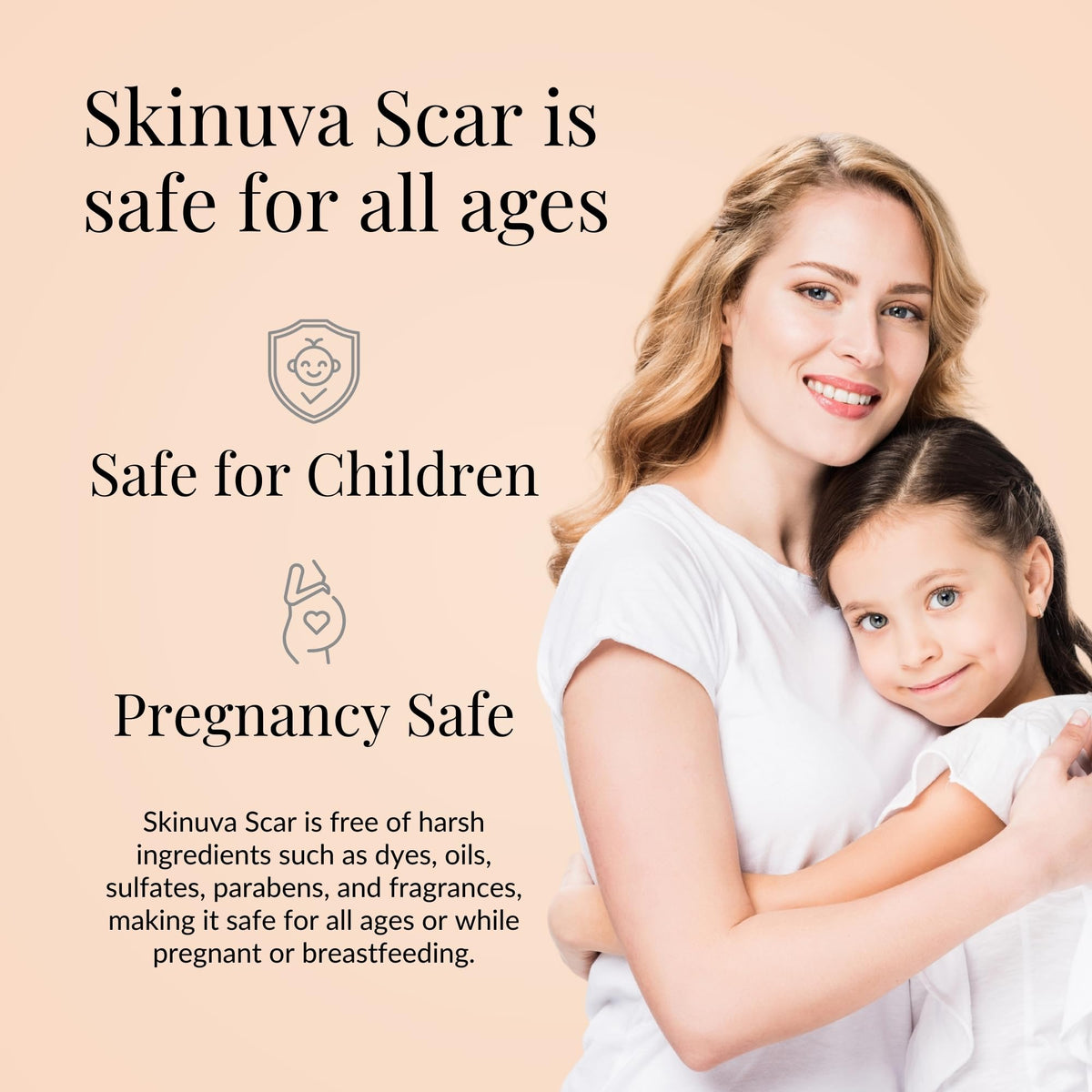 Skinuva applied to abdomen illustrating targeted stretch mark care