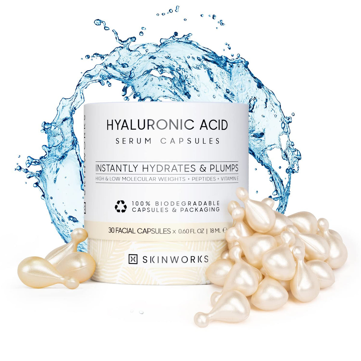 skinworks capsule front packaging showing product name and unscented benefit
