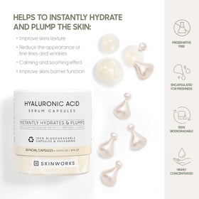 skinworks capsule in hand showing size and travel-friendly convenience