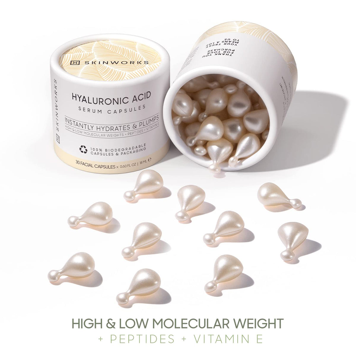 skinworks capsule beside nightstand lamp suggesting easy nightly use