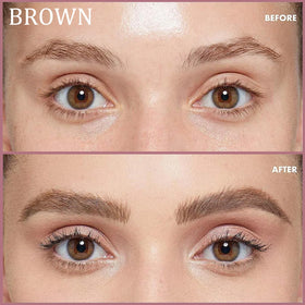 Sklight before and after lashes and brows showing fuller natural look