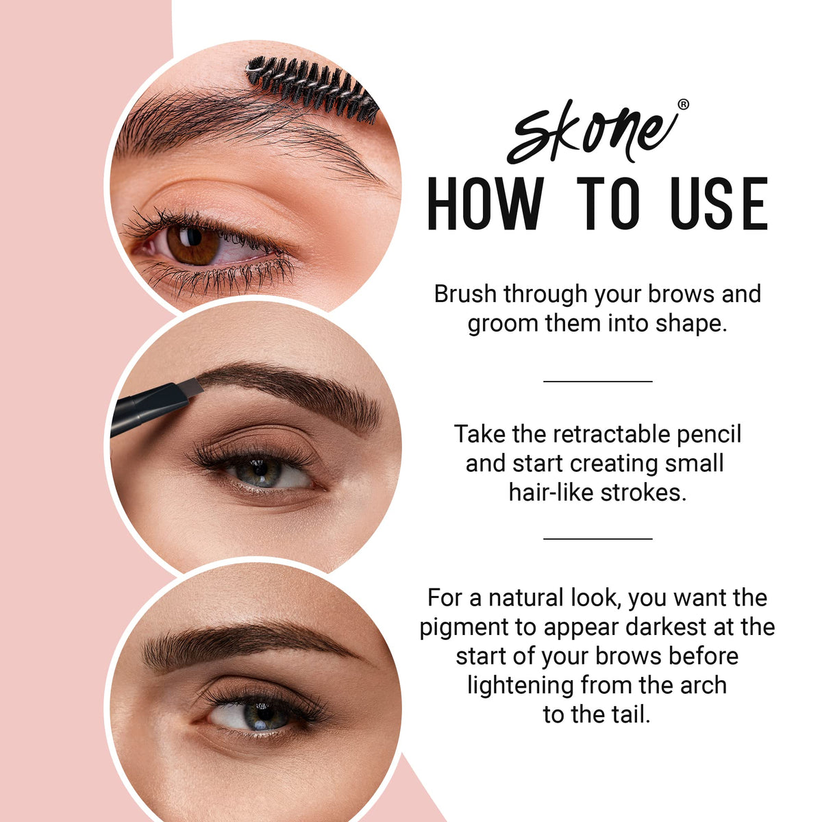 Skone long bristle brush beside standard brush showing faster blending benefit