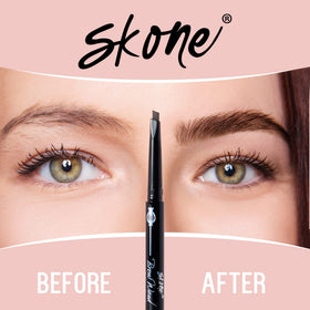 Skone before and after brow image showing defined, natural-looking brows