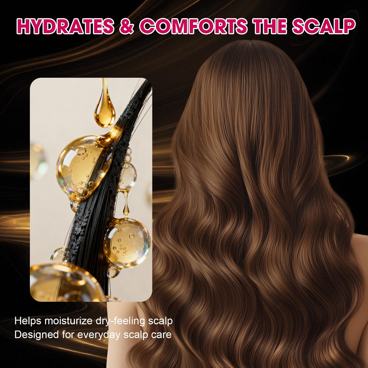 SKSOYT application massaging serum into scalp for targeted nourishment