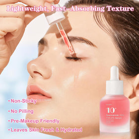 SKSOYT bottle beside hyaluronic acid and ceramide visuals showing hydrating barrier support benefit