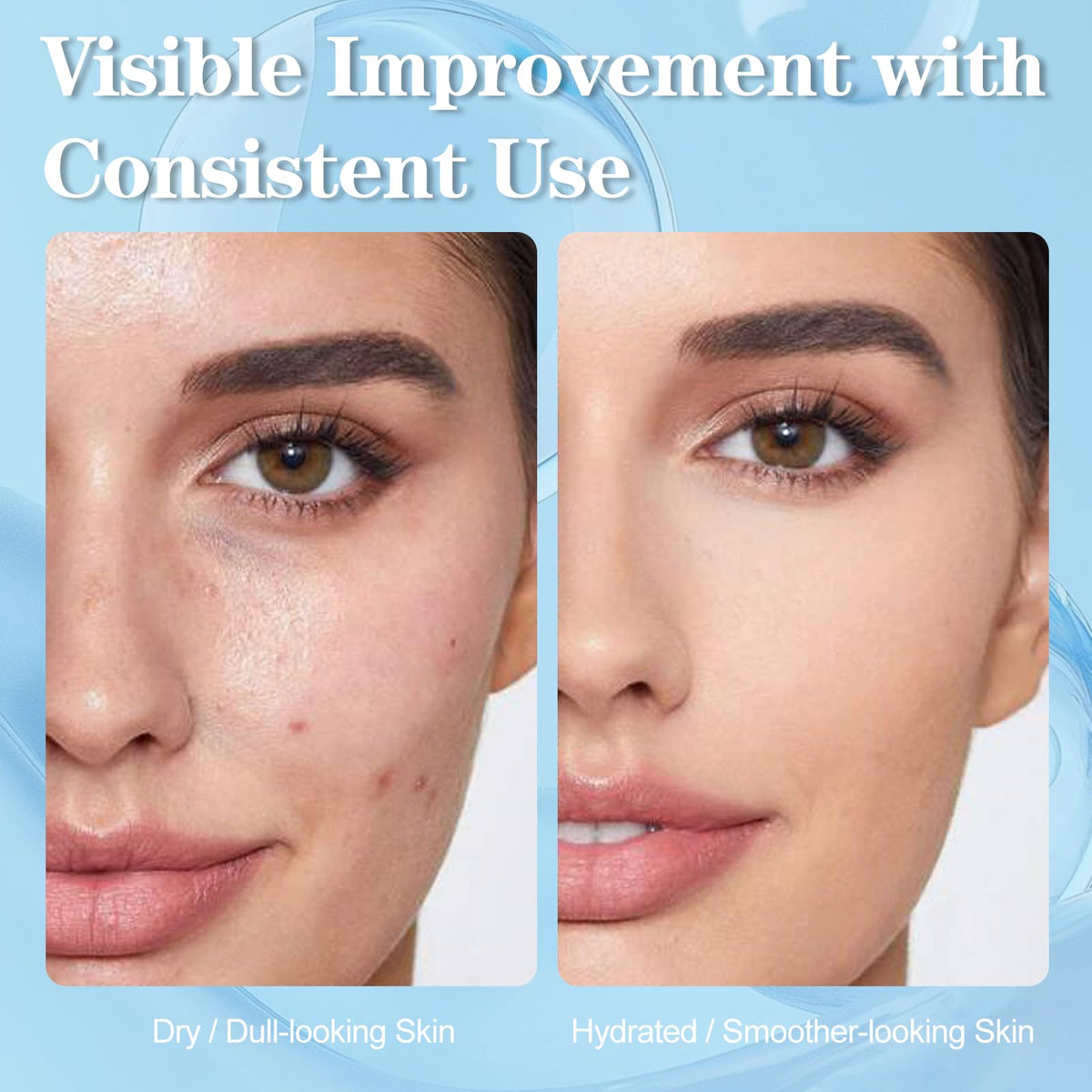 SKSOYT dropper pouring a clear serum illustrating smooth, non-greasy consistency