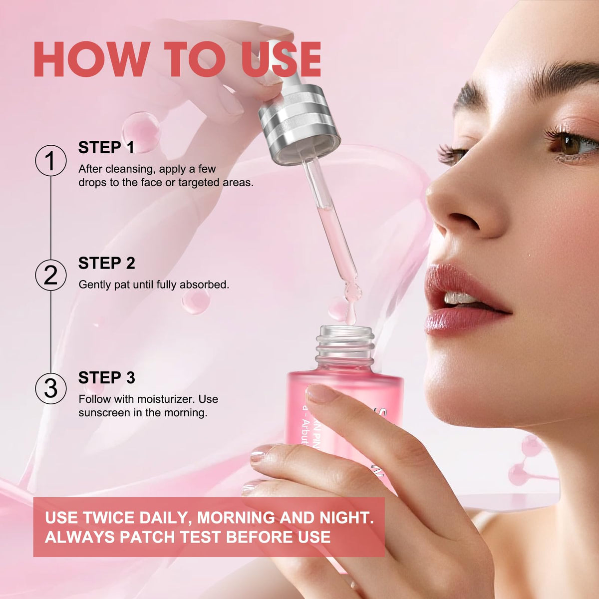 SKSOYT droplet on skin illustrating lightweight hydration and quick absorption