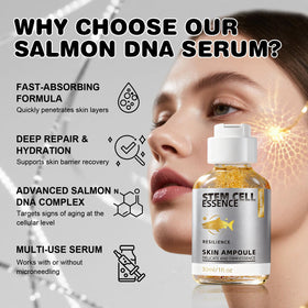 SKSOYT serum texture pooled on surface highlighting lightweight absorbent formula