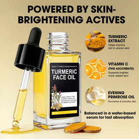 Close-up of SKSOYT label highlighting turmeric and vitamin C derivative benefits