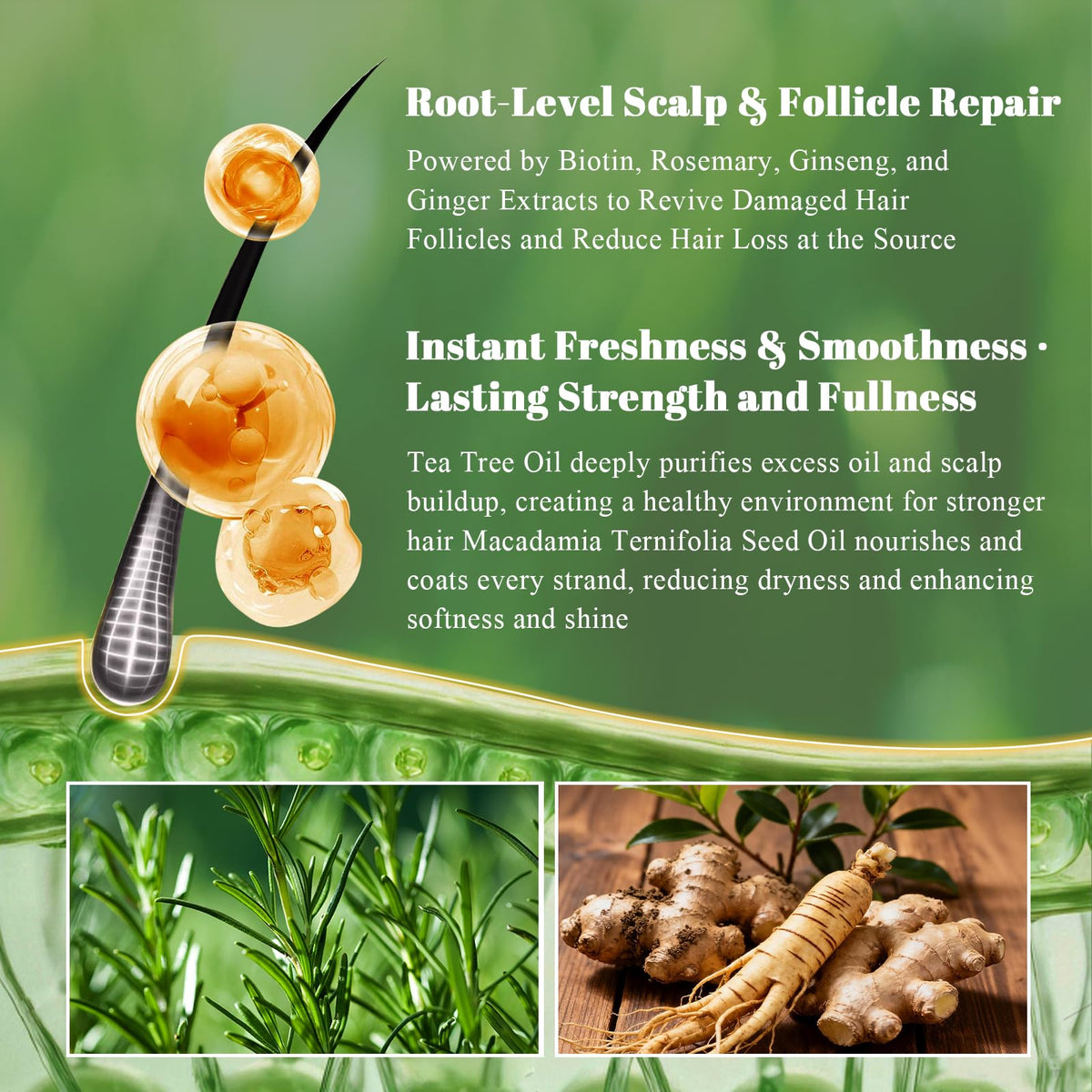 SKUPHI label close-up highlighting amino acids, biotin and zinc PCA benefits