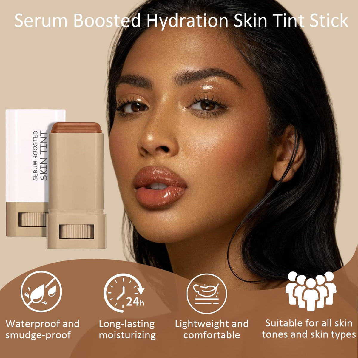 Skween applying tint to cheek demonstrating quick coverage and natural finish