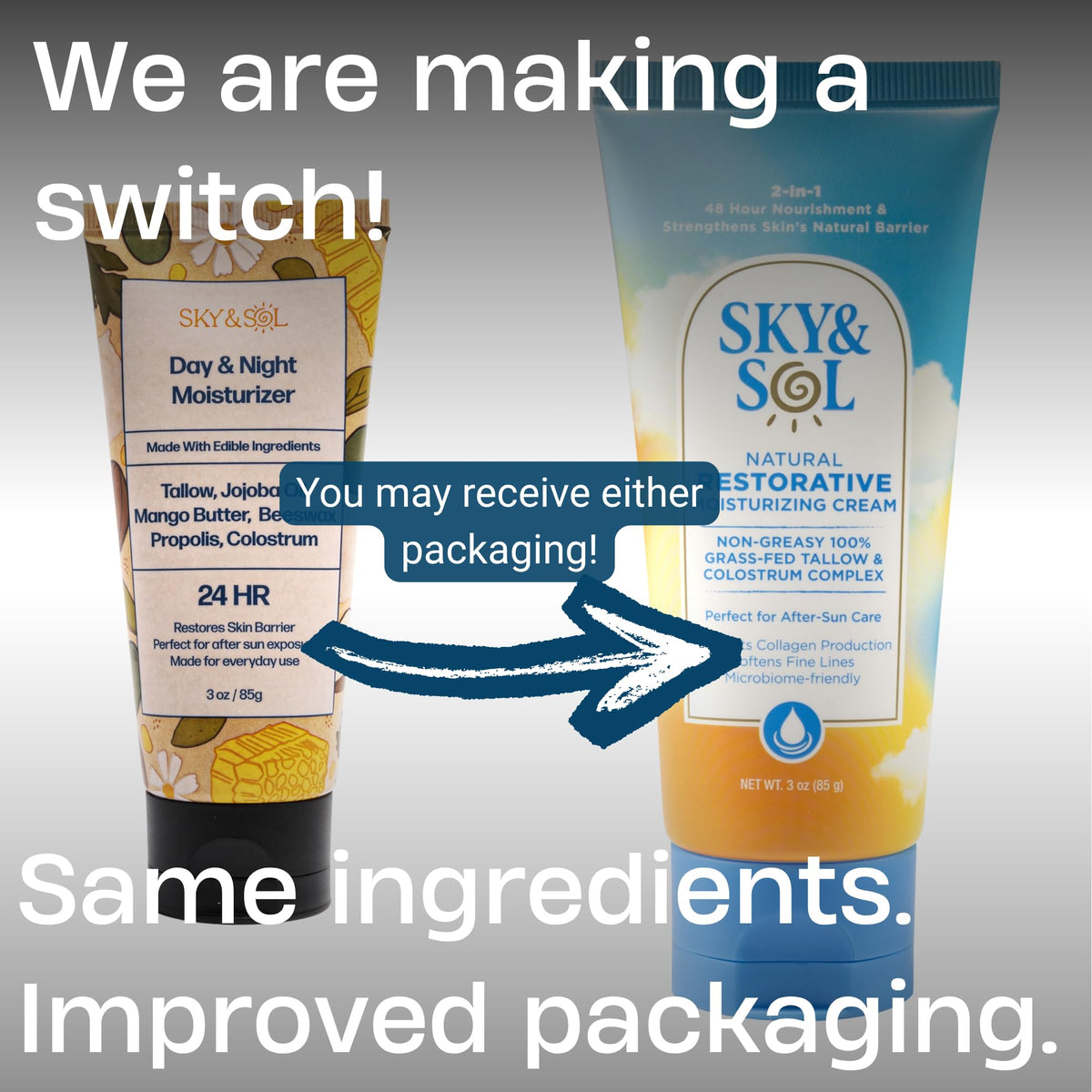 Sky and Sol open jar texture close-up highlighting smooth tallow cream absorbency