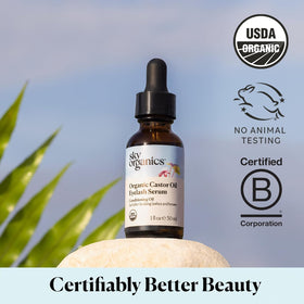 Sky Organics brow application with spoolie for grooming and nourishing eyebrow hairs