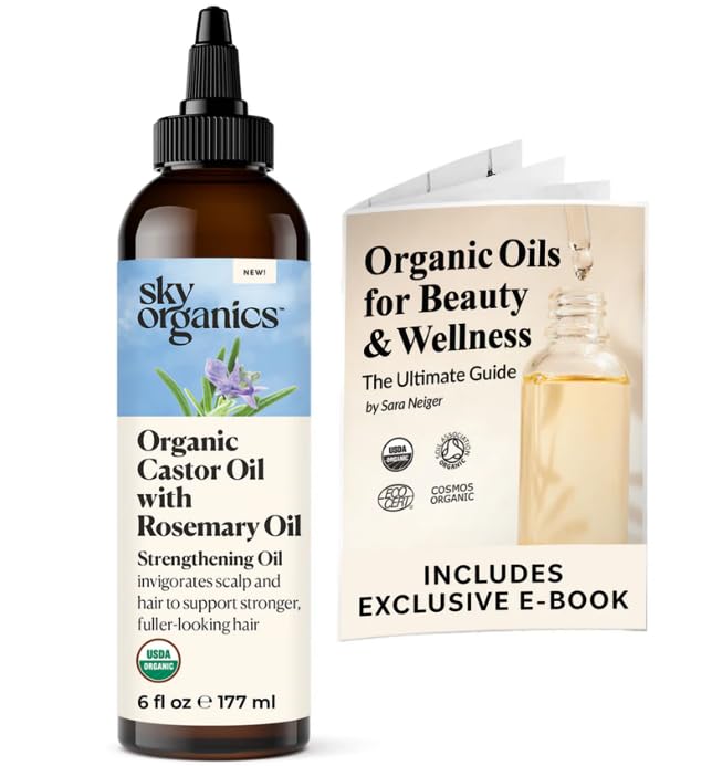 Sky Organics oil being poured to display smooth, rich consistency and nourishment