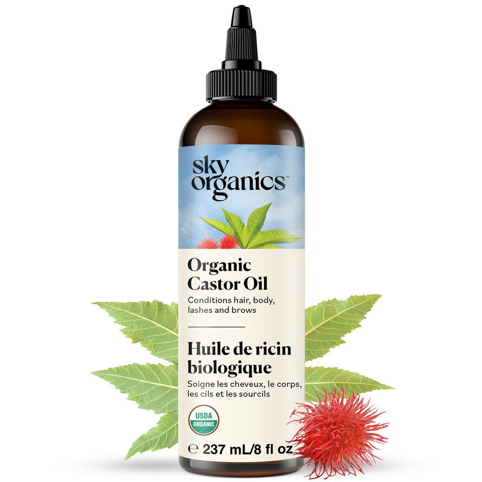 Sky Organics front label on 8oz bottle showing clean ingredient focus and size benefit