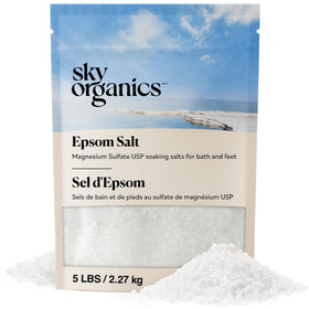 Sky Organics front packaging 5 lb bag showing product and resealable feature for easy use