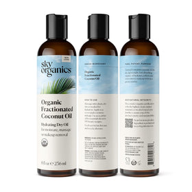 bathroom shelf lifestyle with Sky Organics bottle showing everyday self-care benefit
