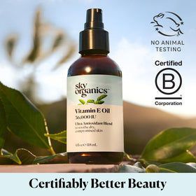 Sky Organics bottle on vanity in bathroom to suggest nightly ritual