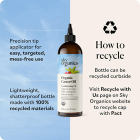 Sky Organics bottle on bathroom shelf in lifestyle scene promoting daily self-care