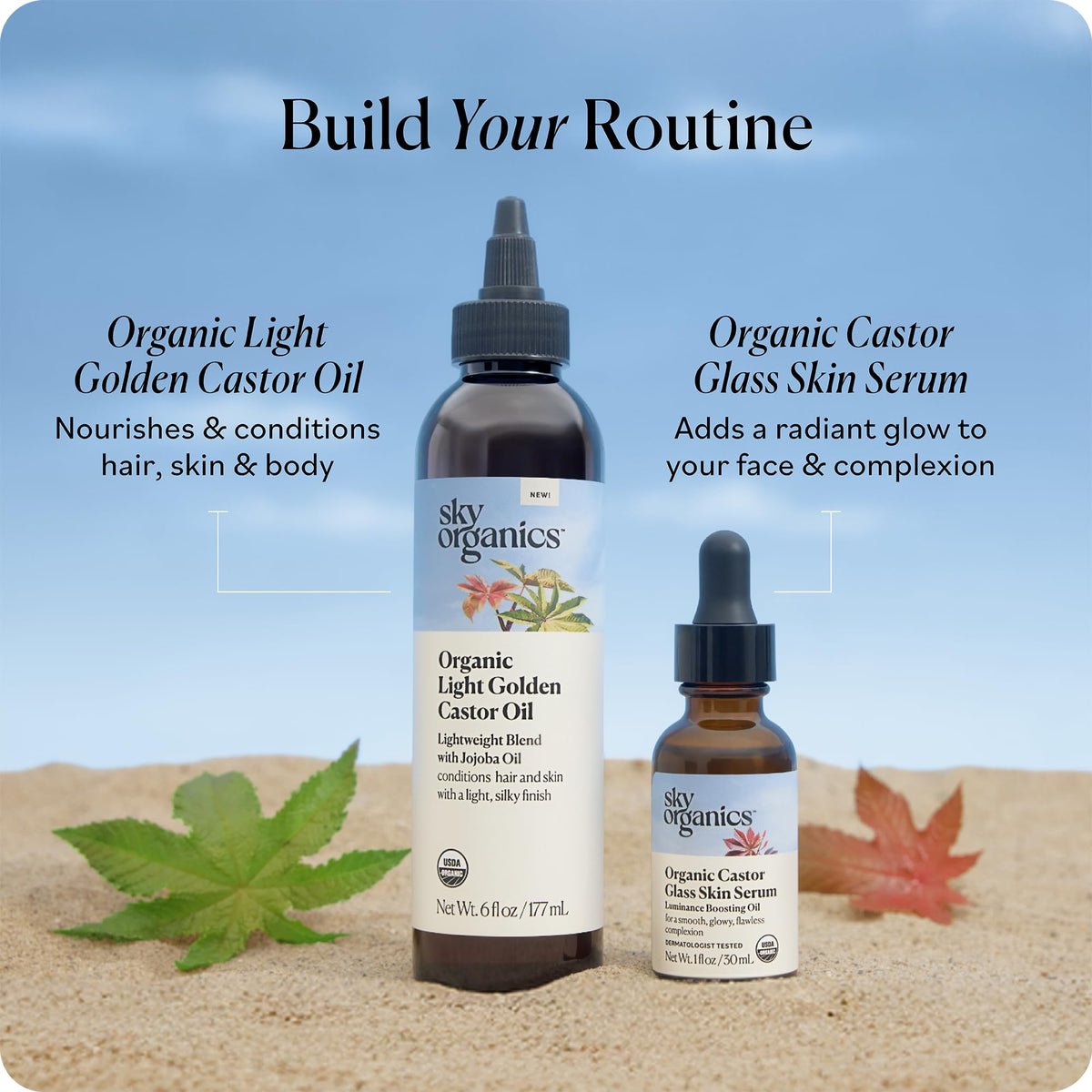 Sky Organics placed on a bathroom counter in a lifestyle scene suggesting daily use