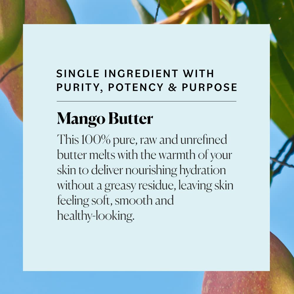 Label close-up of Sky Organics mango butter highlighting single-ingredient purity