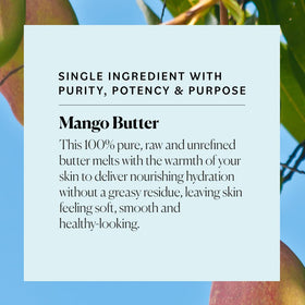Label close-up of Sky Organics mango butter highlighting single-ingredient purity