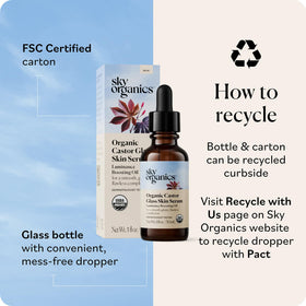 Sky Organics product with its box in a flatlay to show packaging and ingredient list