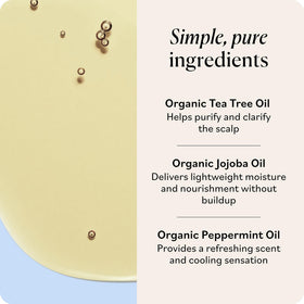 Sky Organics used before shampoo at hair basin, lifts buildup effectively