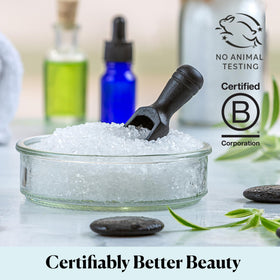 Sky Organics shower scrub mix application with oil demonstrating gentle exfoliation benefits
