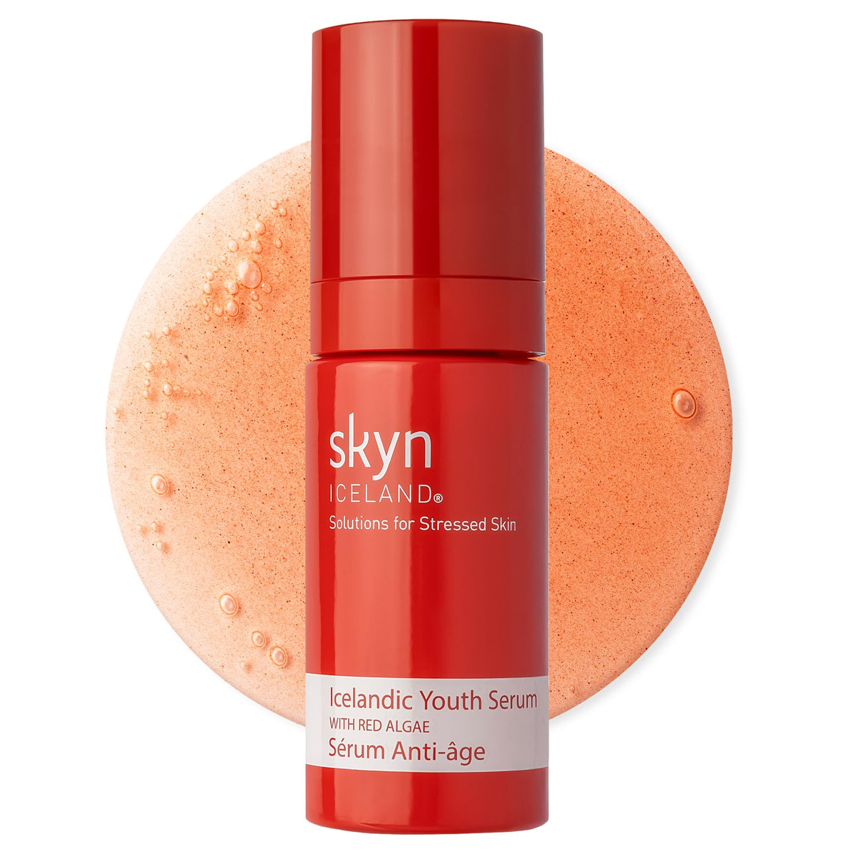 skyn ICELAND front packaging showing bottle and box, highlights clean formula benefit