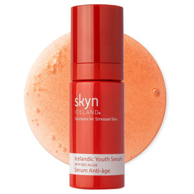 skyn ICELAND front packaging showing bottle and box, highlights clean formula benefit