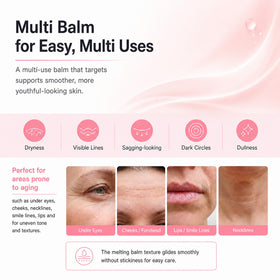 SkyNutrition balm on lips demonstrating nourishing coverage and shine