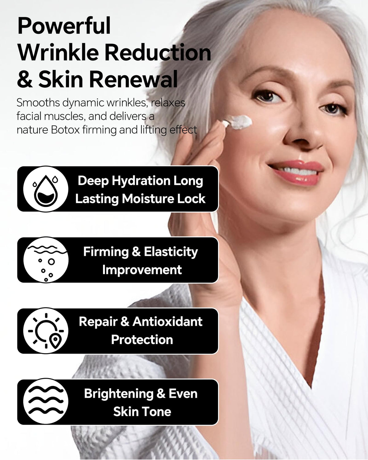 skyoyo BotoxCream being applied to face for smoother appearance