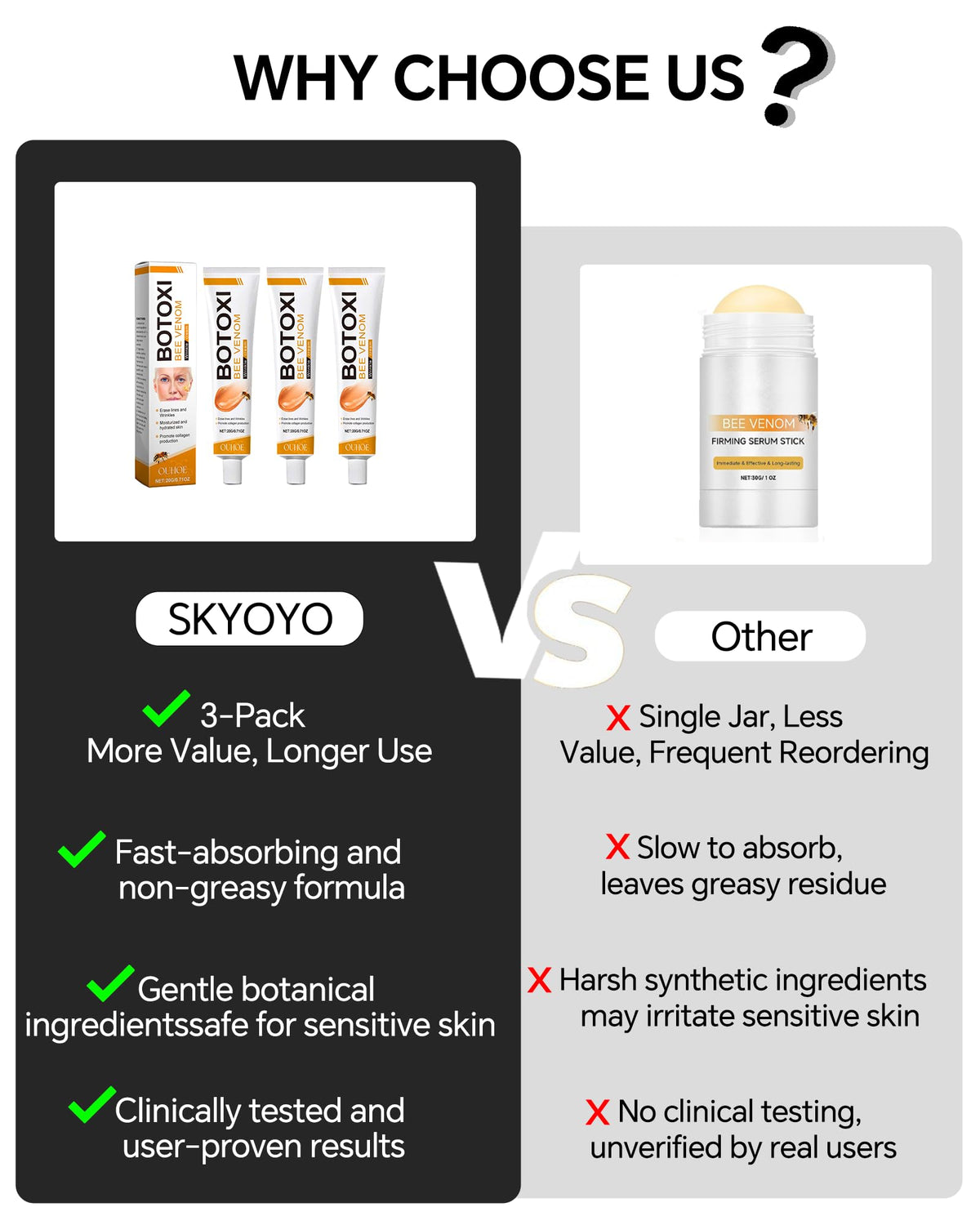 skyoyo BotoxCream used on neck and décolletage for lifted look
