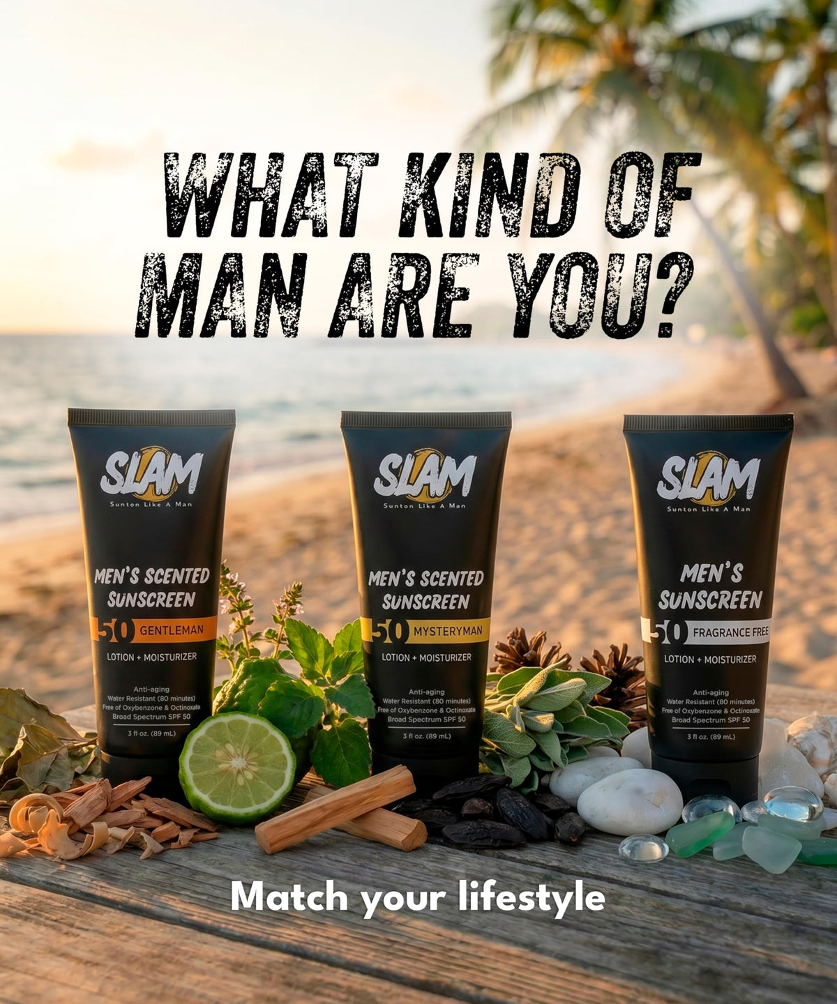 Slam Lotion two-pack stacked illustrating value and portability benefit