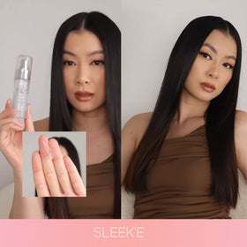 Sleek'e Silk'e before and after split strand illustrating repaired look