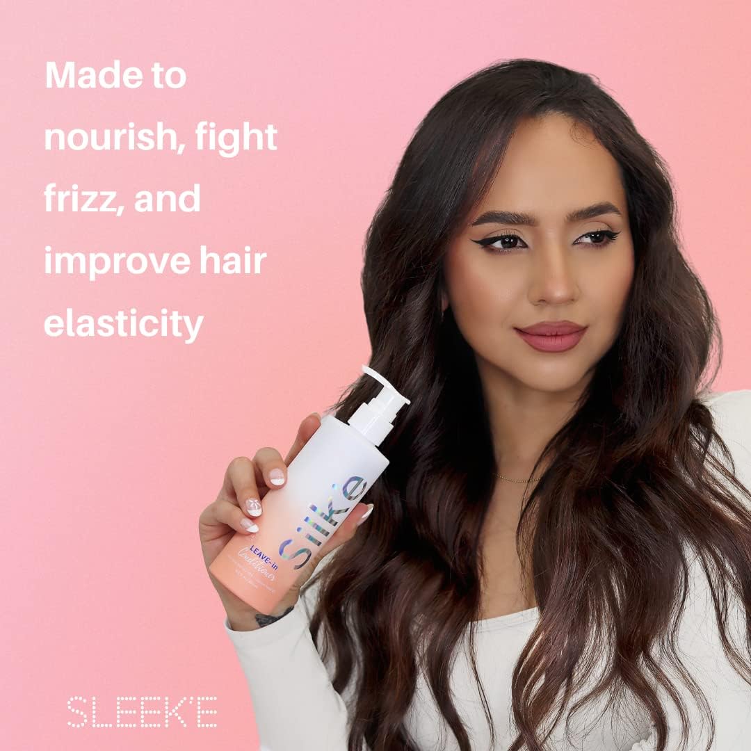Sleek'e Silk'e applied to wet hair illustrating detangling and frizz reduction