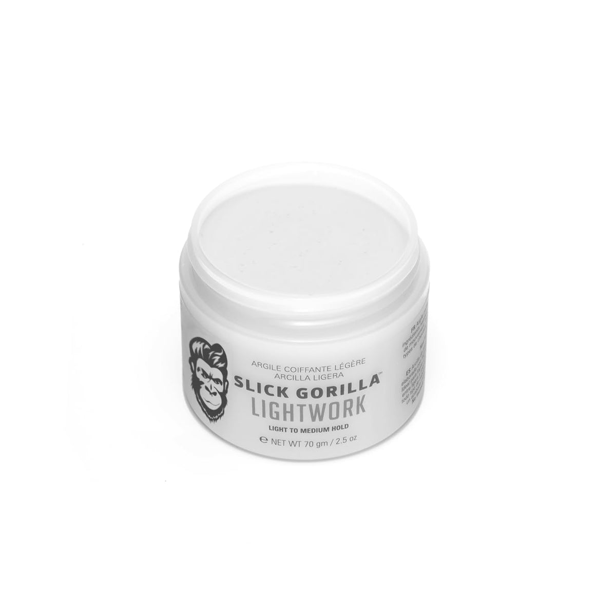 Slick Gorilla open jar close-up showing clay texture for effortless styling