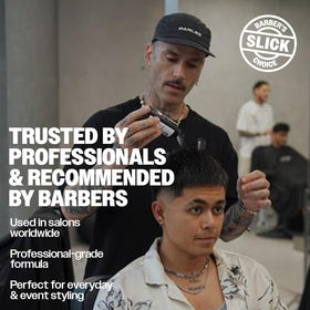 Slick Gorilla styled hair in lifestyle shot showing natural matte texture