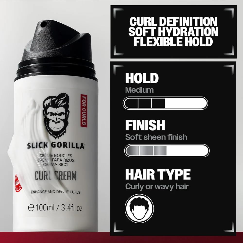Slick Gorilla on tight curls displaying enhanced pattern and frizz control