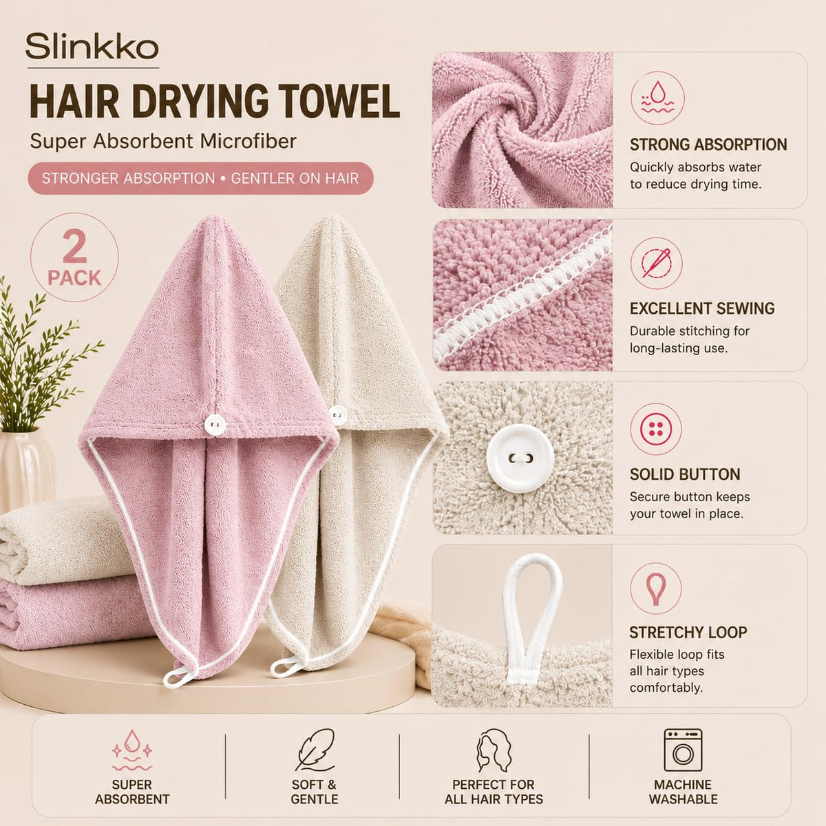 Slinkko microfiber fabric close-up highlighting ultra-absorbent texture