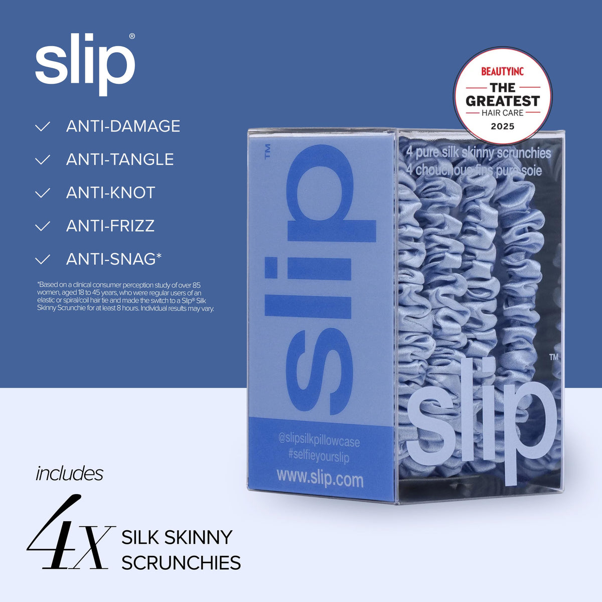 SLIP elastic core detail showing gentle stretch and anti-breakage benefit